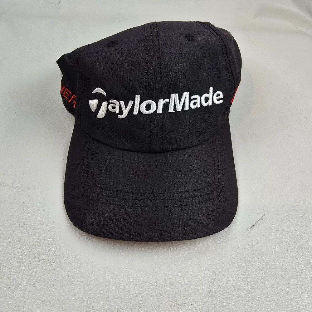 TaylorMade Hat Mens Adjustable Strapback Black Golf Aeroburner R15 Lightweight